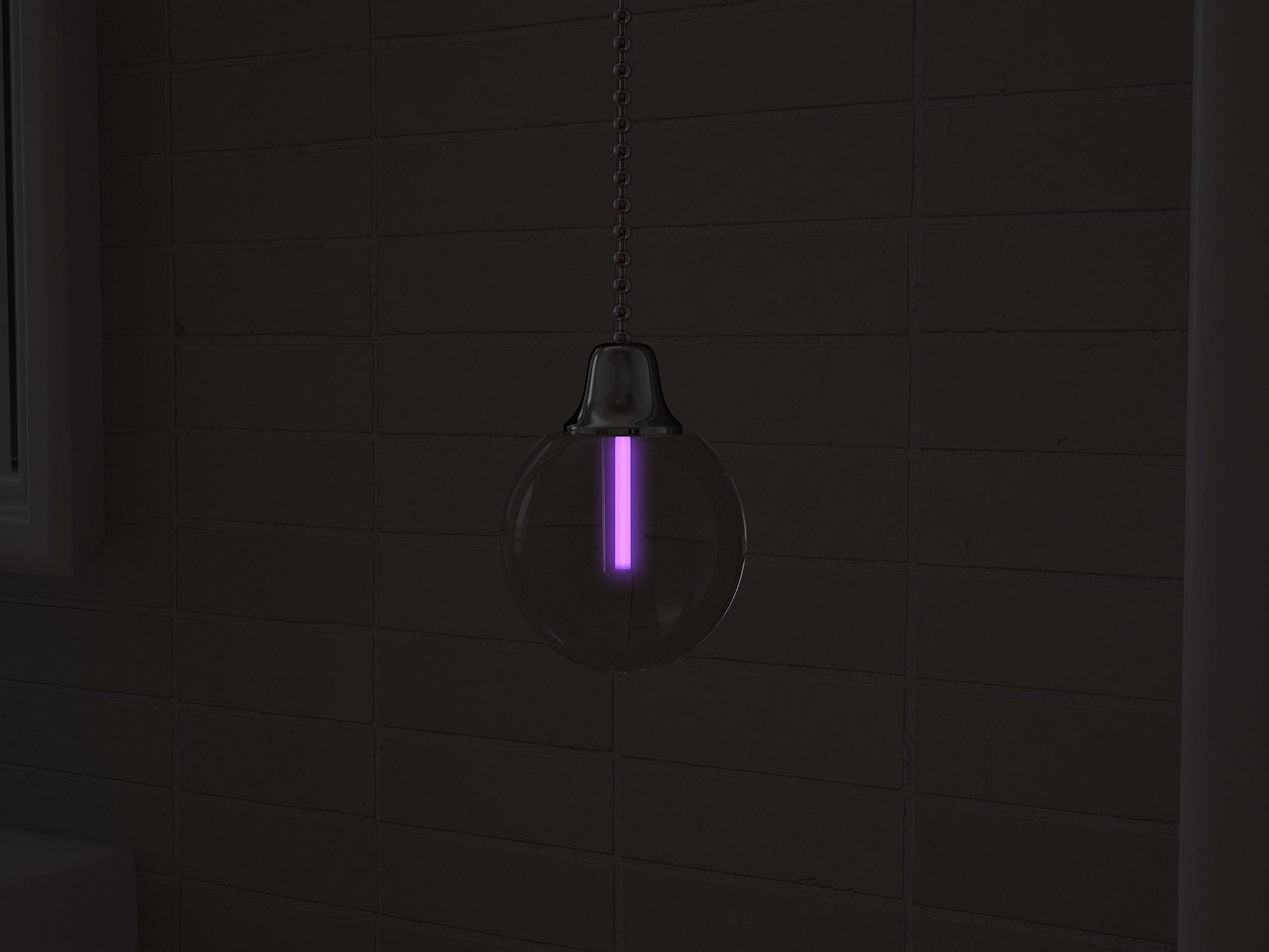 Vega Light-Pull in purple glowing at night