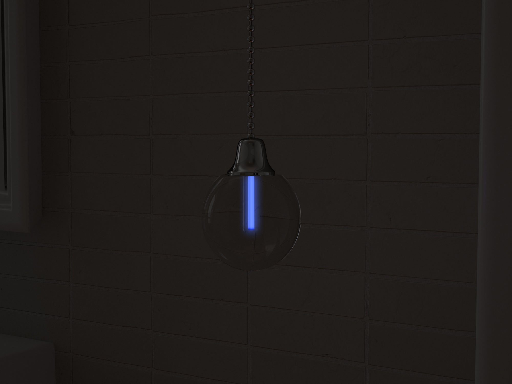 Vega Light-Pull in UV-blue glowing at night